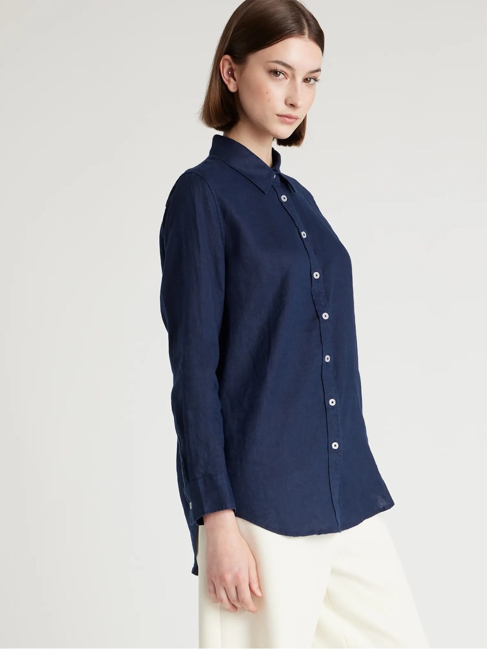 Quince Dark Navy Women's Button-Down Shirt